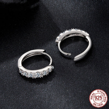 Boucles d’oreilles anneaux en ARGENT S925 avec moissanites – Élégance éclatante à prix doux