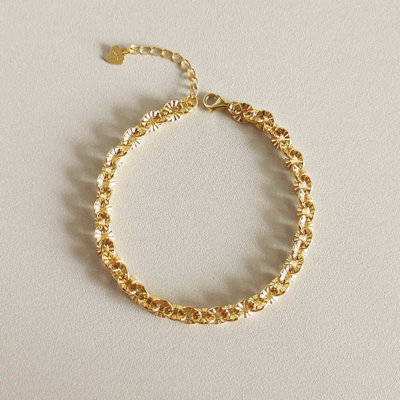 Bracelet en ARGENT S925 Plaqué OR Rouge – Élégance Intemporelle pour Femme
