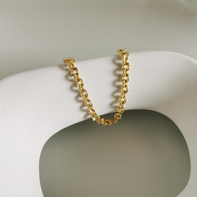 Bracelet en ARGENT S925 Plaqué OR Rouge – Élégance Intemporelle pour Femme