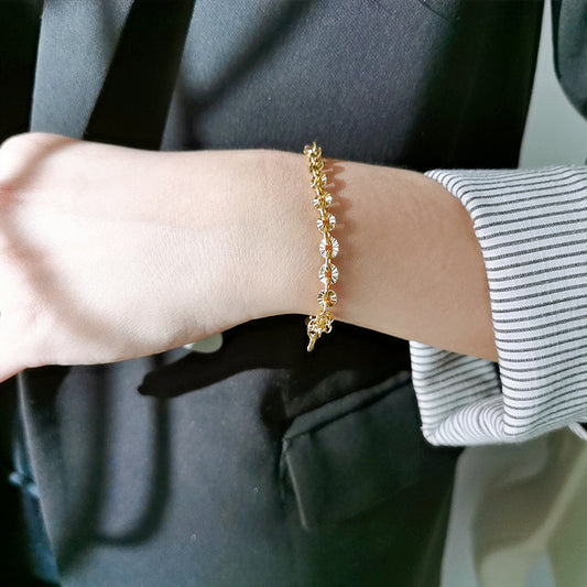Bracelet en ARGENT S925 Plaqué OR Rouge – Élégance Intemporelle pour Femme