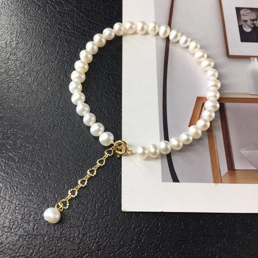 Bracelet de PERLES d’Eau Douce 5–6 mm – Élégance Naturelle et Style Intemporel