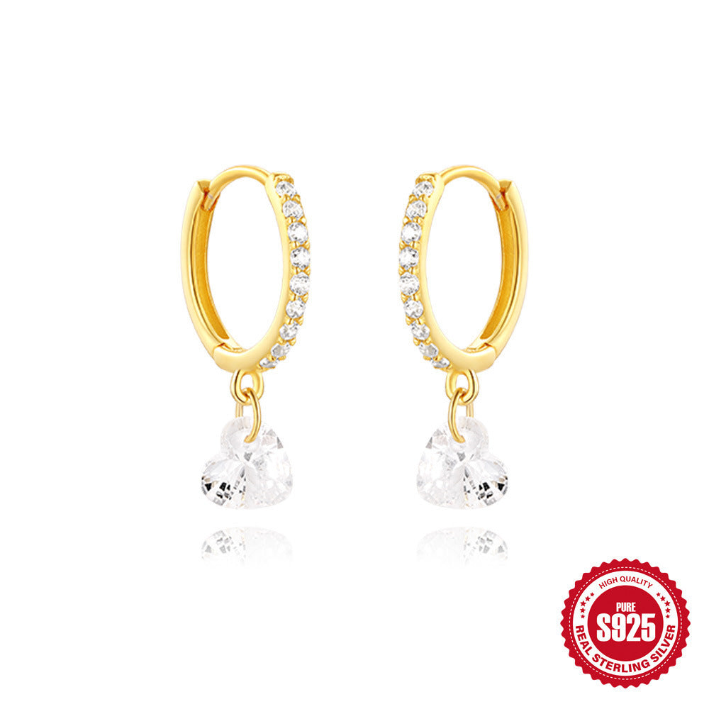 Boucles d’oreilles pendantes en ARGENT 925 avec Zirconia – Élégance classique