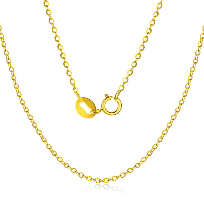 Chaîne en OR jaune 18 carats pour femme – Maillons ronds minimalistes