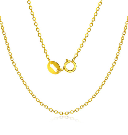 Chaîne en OR jaune 18 carats pour femme – Maillons ronds minimalistes