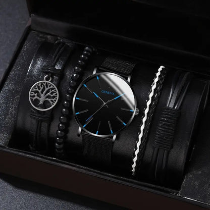 Montre Homme à Quartz avec Bracelet – Style Simple & Tendance