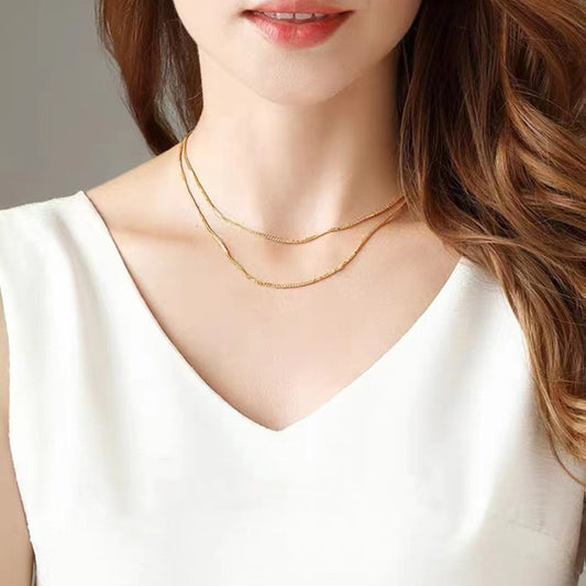 Chaîne Minimaliste Plaqué OR 18 carats - Moderne et Raffiné