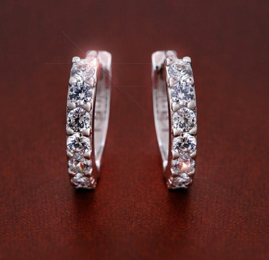 Boucles d’Oreilles Anneaux Brillants en Argent 925 – Élégance Pure