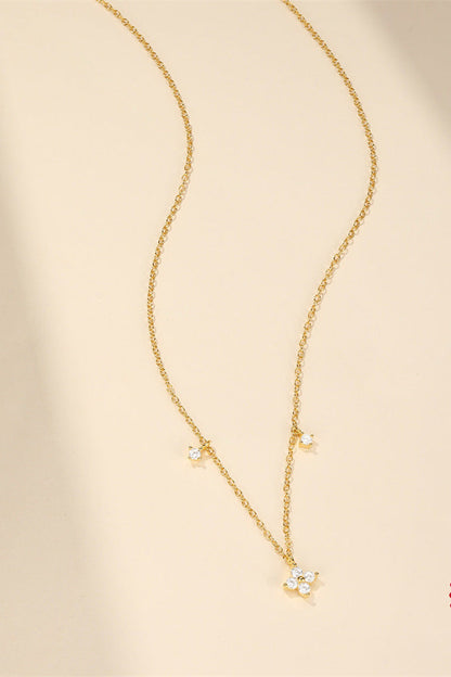 Chaîne Femme Dorée ARGENT 925 avec Zircons –  Pétales Éclatants