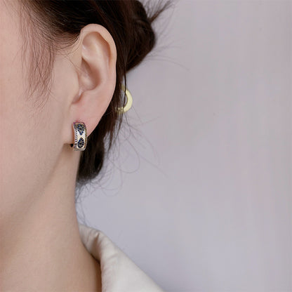 Boucles d’oreilles de Luxe Discret en ARGENT S925 entièrement Serties