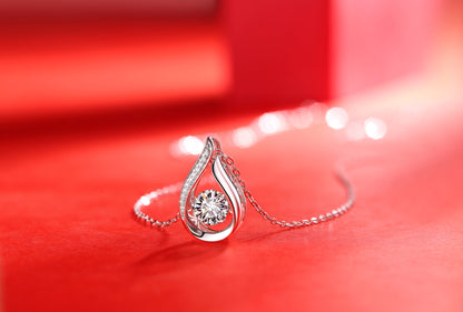 Chaîne pendentif ARGENT 925 Smart Drop en Diamant Mosan | Ornements Argentés de Luxe