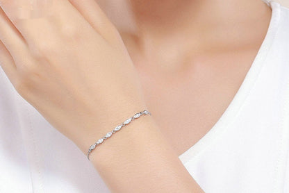 Bracelet Femme avec Zircons en Argent 925  – Élégance Minimaliste