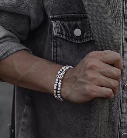 Bracelet d’oreille en ARGENT STERLING 999 pour homme avec perles design