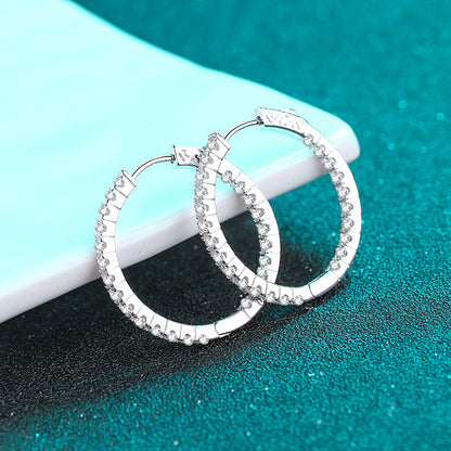 Boucles d’oreilles Anneaux en ARGENT 925 Plaqué OR Blanc– Intemporelles & modernes