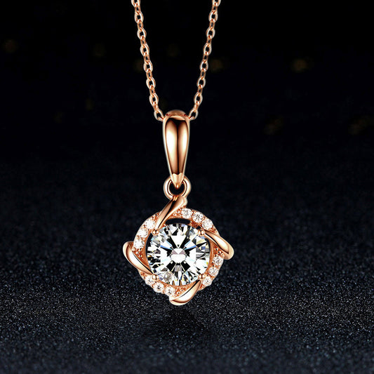 Chaîne avec pendentif moulin à vent en ARGENT S925 et Moissanite – Luxe léger pour femme