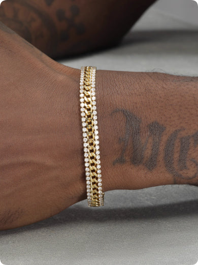 Bracelet Chaîne Doré en Acier Titanium Plaqué Or 14K – Brillance Intense