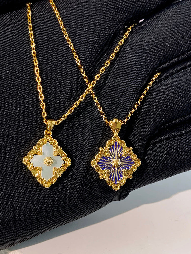 Collier Quatre feuilles Porte Bonheur Plaqué OR 18 carats – Style Européen Vintage