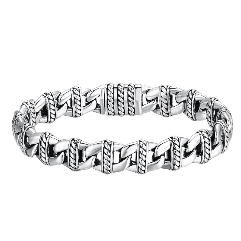 Men's 925 Sterling Silver Bracelet – Thick Chain Luxury Style | JIO Bijoux