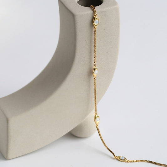 Collier Opale en CUIVRE plaqué OR 18K – Élégance Intemporelle