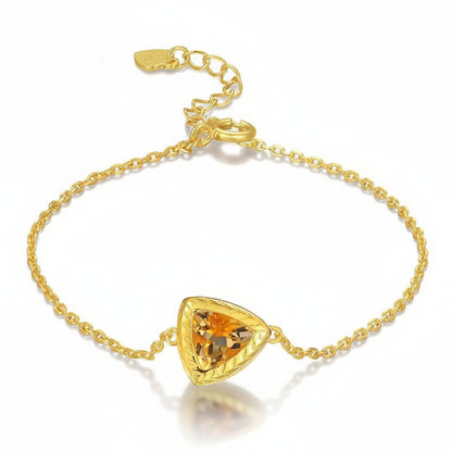 Bracelet Femme en Argent 925 avec Citrine Naturelle – Élégance Dorée
