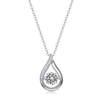 Chaîne pendentif ARGENT 925 Smart Drop en Diamant Mosan | Ornements Argentés de Luxe