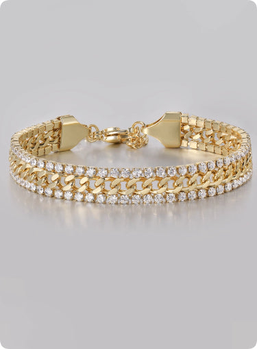 Bracelet Chaîne Doré en Acier Titanium Plaqué Or 14K – Brillance Intense