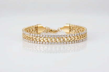 Bracelet Chaîne Doré en Acier Titanium Plaqué Or 14K – Brillance Intense