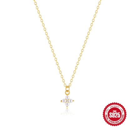 Chaîne & Bracelet Dorés en ARGENT S925 – Motifs Fleurs Élégants