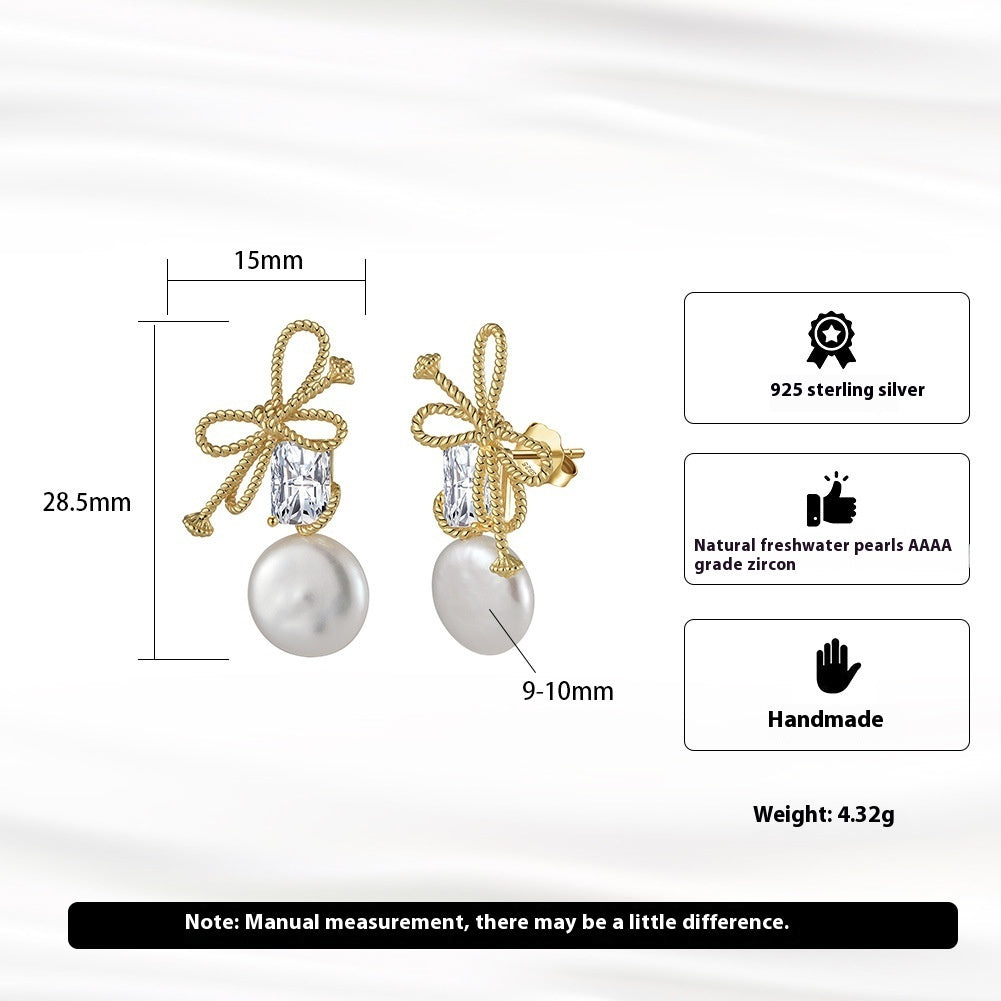 Boucles d’oreilles perles d’eau douce plaqué OR 14K en ARGENT 925  – Élégance naturelle en argent 925