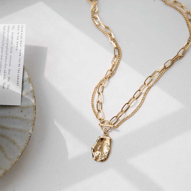 Collier Double Plaqué OR & ARGENT – Design Moderne Bicolore 50 cm