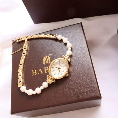 Montre Prestige Perles Naturelles & Or 14carats -  Élégance