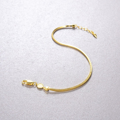 Bracelet Chaîne Serpent Carré Vintage – Argent S925 Plaqué Or 18K