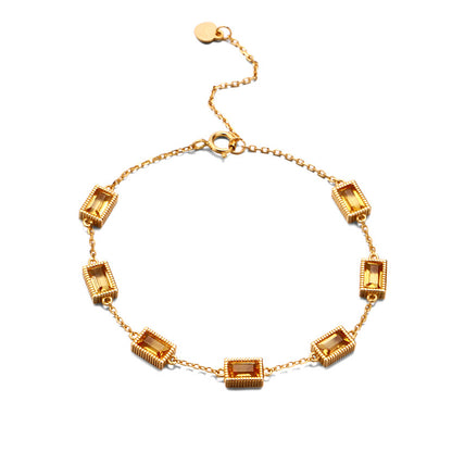 Bracelet Femme Cristal Plaqué Or en Argent