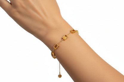 Bracelet Femme Cristal Plaqué Or en Argent