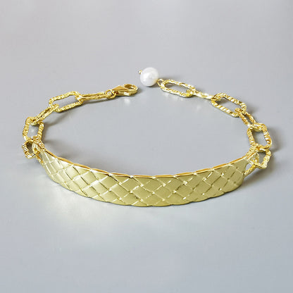 Bracelet Anglais en ARGENT S925 avec Perles Baroques – Style Audacieux et Élégant