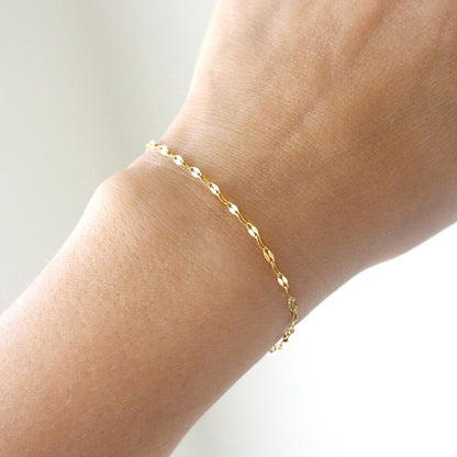 Bracelet Chaîne en ACIER INOXYDABLE 316L plaqué OR 14K – Élégance intemporelle pour femme