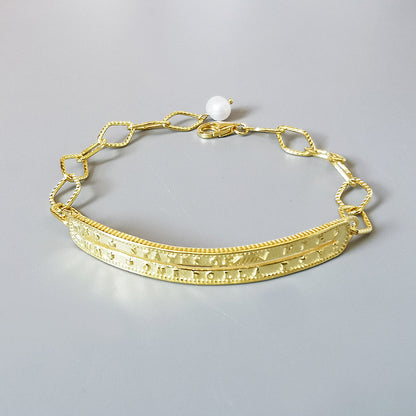 Bracelet Anglais en ARGENT S925 avec Perles Baroques – Style Audacieux et Élégant