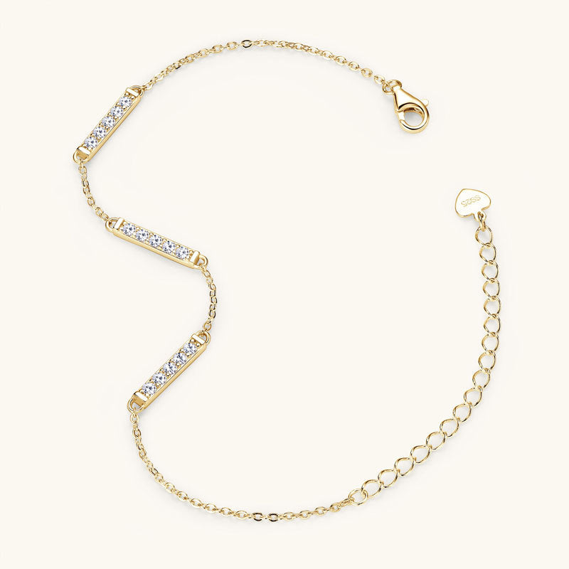 Bracelet Femme Moissanite Plaqué Or