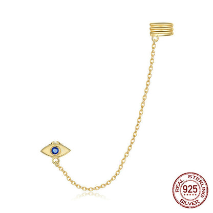 Boucles d’Oreilles avec chaîne en ARGENT 925 Plaqué Or – Protection & Élégance