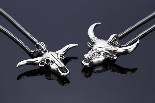 Collier Homme Tête de Taureau en Argent 925 – Force & Caractère