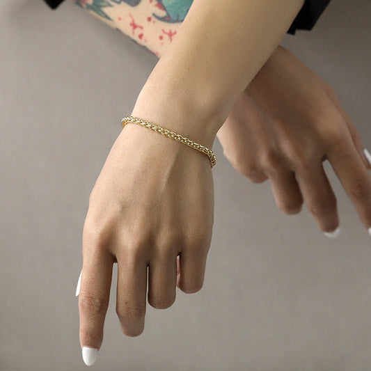 Bracelet Chaîne Dorée en ARGENT – Style Tendance Chic