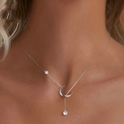 Collier Femme en Argent 925 Lune – Élégance Céleste