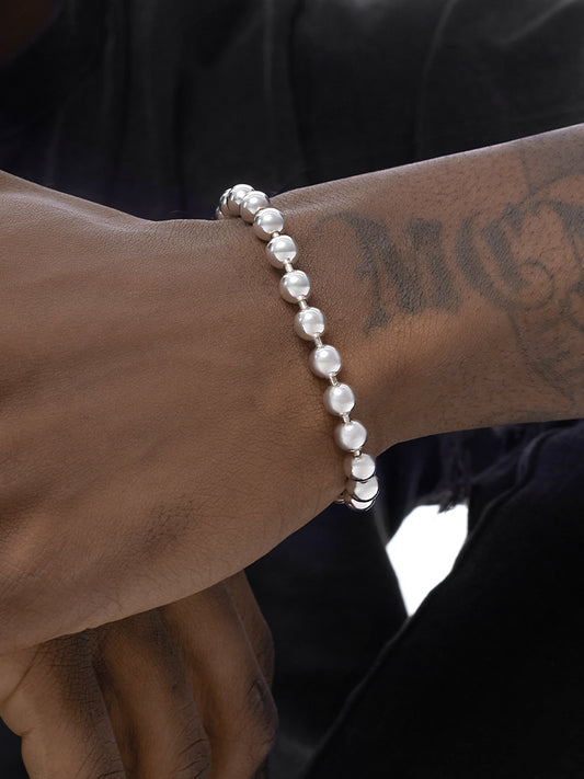 Bracelet en ARGENT 925 avec PERLES Rondes – Élégance et Caractère