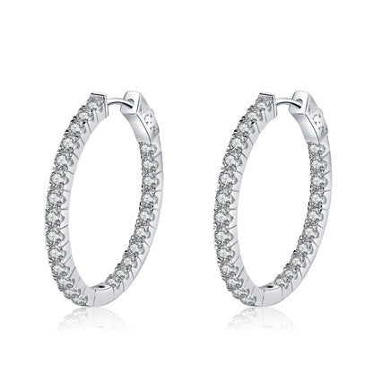Boucles d’oreilles Anneaux en ARGENT 925 Plaqué OR Blanc– Intemporelles & modernes