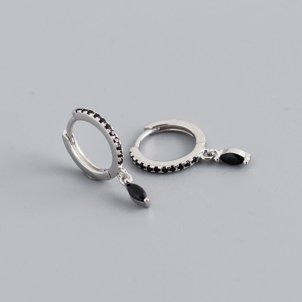 Boucles d’Oreilles anneaux avec pendentifs Pierres Multicolores – ARGENT S925