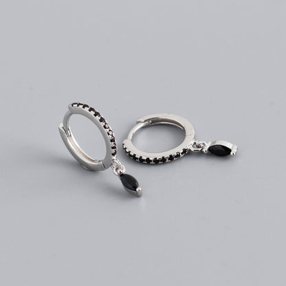 Boucles d’Oreilles anneaux avec pendentifs Pierres Multicolores – ARGENT S925