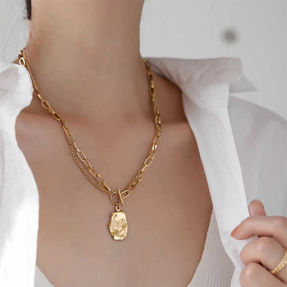 Collier Double Plaqué OR & ARGENT – Design Moderne Bicolore 50 cm