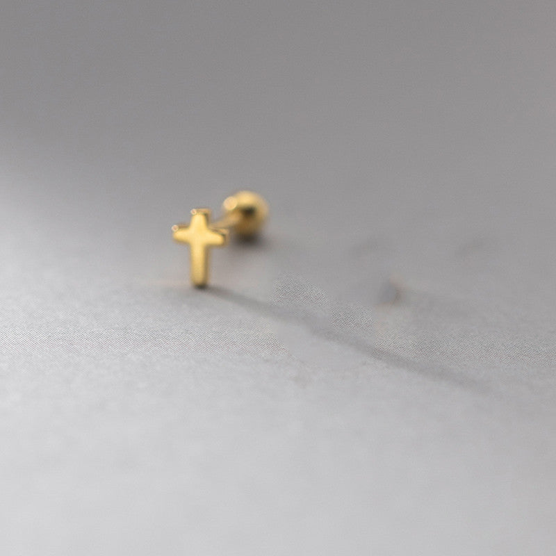 Petites Boucles d’Oreilles Croix en ARGENT S925 – Finesse et Élégance