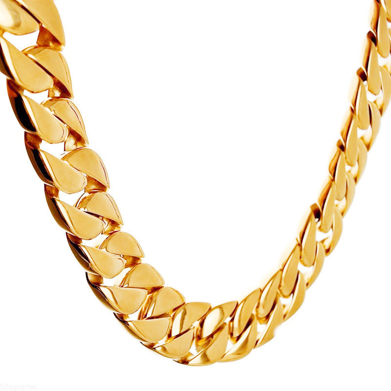 Collier Urbain Homme en ACIER Titane – Chaîne Épaisse à Finition Polie, Style Urbain et Audacieux