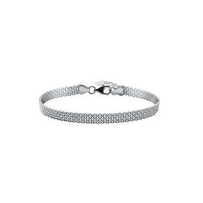 Bracelet Femme Argent 925 Maille Large Ajustable