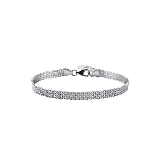 Bracelet Femme Argent 925 Maille Large Ajustable